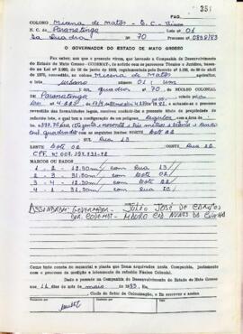 NÚMERO DO TÍTULO: SEM DADOS