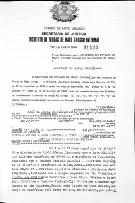 NÚMERO DO TÍTULO: 01423