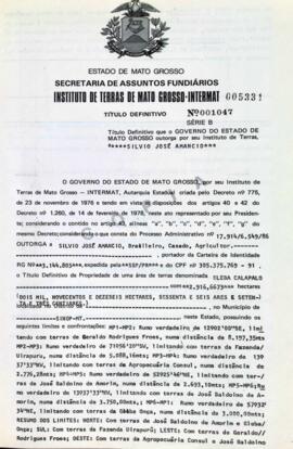 NÚMERO DO TÍTULO: 001047
