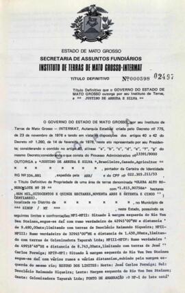 NÚMERO DO TÍTULO: 000598