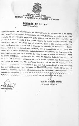 NÚMERO DA CERTIDÃO: 219.90