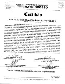 NÚMERO DA CERTIDÃO: 20.776-9CD.2019