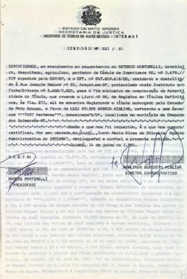 NÚMERO DA CERTIDÃO: 661.81
