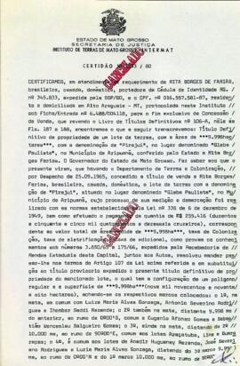 NÚMERO DA CERTIDÃO: 1033.80