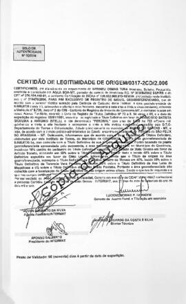 NÚMERO DA CERTIDÃO: 0317-2CD.2006