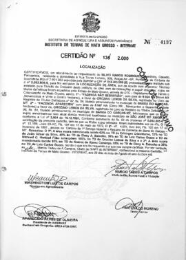 NÚMERO DA CERTIDÃO: 135.2000