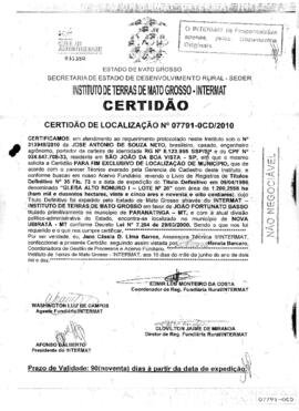 NÚMERO DA CERTIDÃO: 07791-0CD.2010