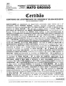 NÚMERO DA CERTIDÃO: 20.654-9CD.2019