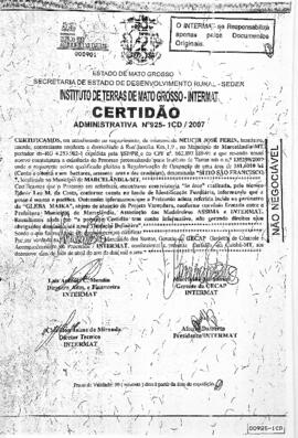NÚMERO DA CERTIDÃO: 925-1CD.2007