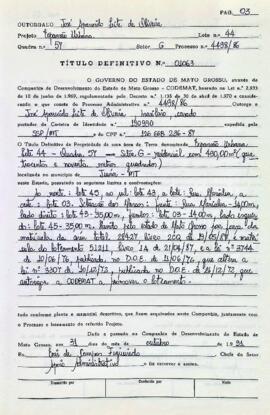 NÚMERO DO TÍTULO: 01063