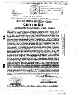 NÚMERO DA CERTIDÃO: 07652-1CD.2010