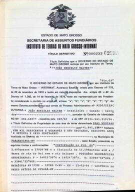 NÚMERO DO TÍTULO: 000233