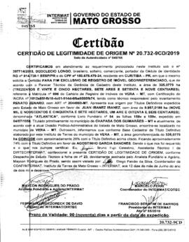 NÚMERO DA CERTIDÃO: 20.732-9CD.2019