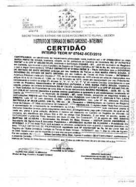 NÚMERO DA CERTIDÃO: 07642-5CD.2010