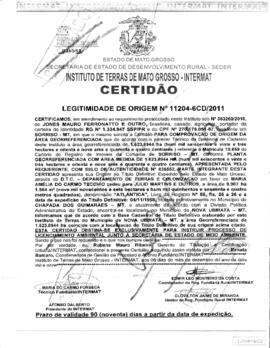 NÚMERO DA CERTIDÃO: 11204-6CD.2011