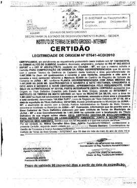 NÚMERO DA CERTIDÃO: 07641-4CD.2010