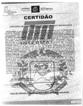 NÚMERO DA CERTIDÃO: 017.243-9CD.2018