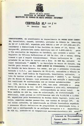 NÚMERO DA CERTIDÃO: 119.92
