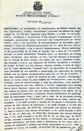 NÚMERO DA CERTIDÃO: 1.007.80