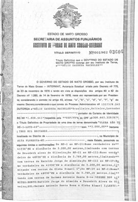 NÚMERO DO TÍTULO: 001962
