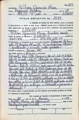 NÚMERO DO TÍTULO: 3688