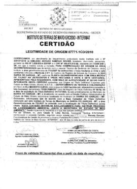 NÚMERO DA CERTIDÃO: 07771-1CD.2010