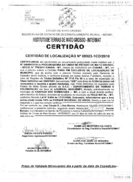 NÚMERO DA CERTIDÃO: 08023-1CD.2010