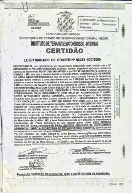 NÚMERO DA CERTIDÃO: 06266-1CD.2009