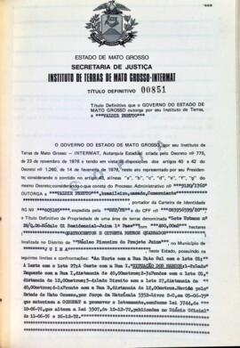NÚMERO DO TÍTULO: 00851