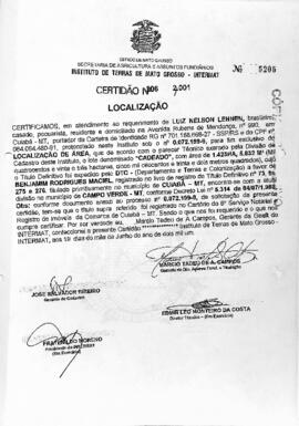 NÚMERO DA CERTIDÃO: 306.2001