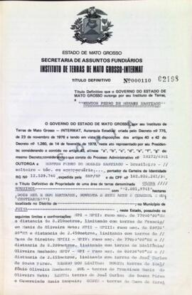 NÚMERO DO TÍTULO: 000110