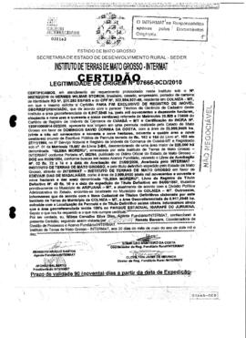 NÚMERO DA CERTIDÃO: 07665-0CD.2010