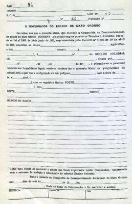 NÚMERO DO TÍTULO: SEM DADOS