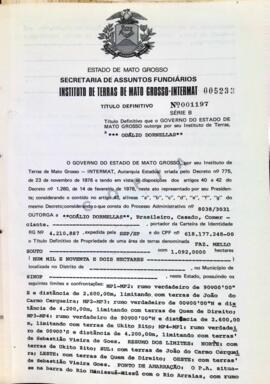 NÚMERO DO TÍTULO: 001197