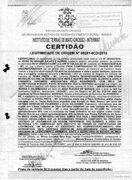 NÚMERO DA CERTIDÃO: 08281-0CD.2010