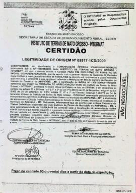 NÚMERO DA CERTIDÃO: 05517-1CD.2009