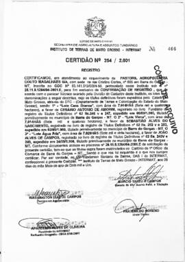 NÚMERO DA CERTIDÃO: 254.2001