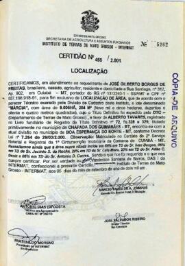 NÚMERO DA CERTIDÃO: 455.2001