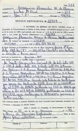 NÚMERO DO TÍTULO: 01905