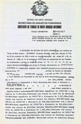NÚMERO DO TÍTULO: 001617