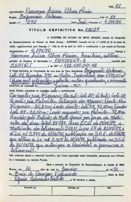 NÚMERO DO TÍTULO: 02627