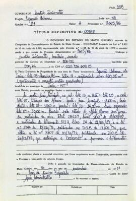 NÚMERO DO TÍTULO: 00540