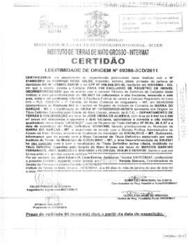 NÚMERO DA CERTIDÃO: 09386-3CD.2011