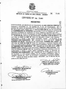 NÚMERO DA CERTIDÃO: 246.2001