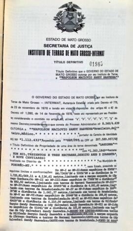 NÚMERO DO TÍTULO: 01985