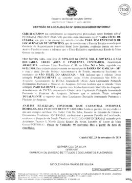 NÚMERO DA CERTIDÃO: 02070.2024