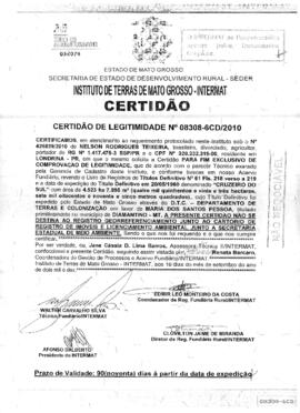 NÚMERO DA CERTIDÃO: 08308-6CD.2010