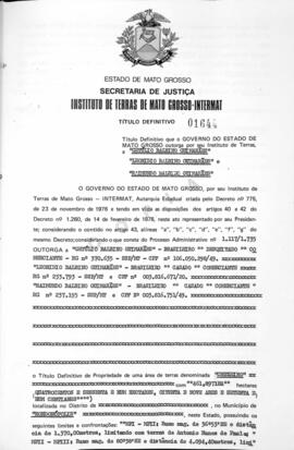 NÚMERO DO TÍTULO: 01644