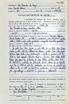 NÚMERO DO TÍTULO: 01058