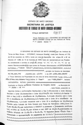NÚMERO DO TÍTULO: 02177